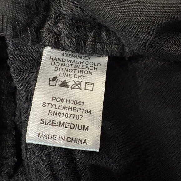 Womens Black Corduroy Cargo Wide Leg High Waist Pants Slight Stretch Size Medium - Picture 4 of 11